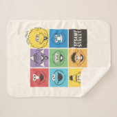 Couverture Sherpa Pal de rue Sésame | Blocs de couleurs (Devant (Horizontal))