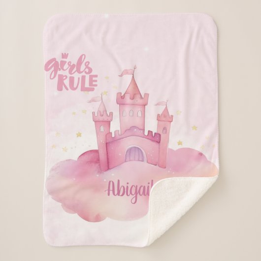 Couverture Sherpa Palais des filles sur l'aquarelle Cloud rose (Devant)