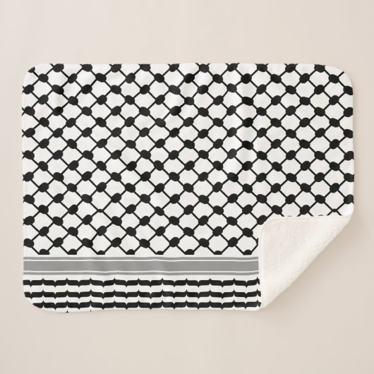 Couverture Sherpa Palestinienne Hatta Keffiyeh Kufiya Folk (2 Motifs (Devant (Horizontal))