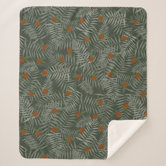 Couverture Sherpa Palm Feuilles & Oranges (Devant)