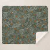 Couverture Sherpa Palm Feuilles & Oranges (Devant (Horizontal))