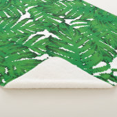 Couverture Sherpa Palm Monstera Seamless Pattern. White Green Tropic (3/4)