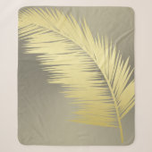 Couverture Sherpa Palm Tropical d'or feuille (Devant)