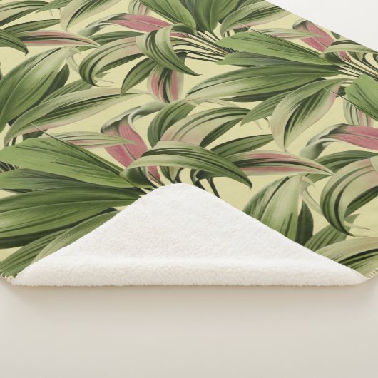 Couverture Sherpa Palme Tropical De Crème (3/4)