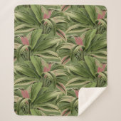 Couverture Sherpa Palme tropicale verte (Devant)