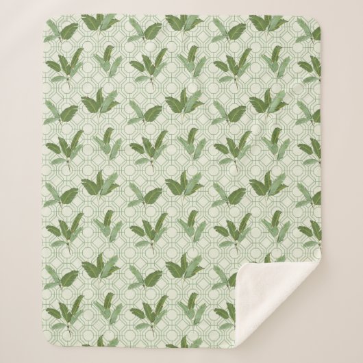 Couverture Sherpa Palmettes tropicales (Devant)