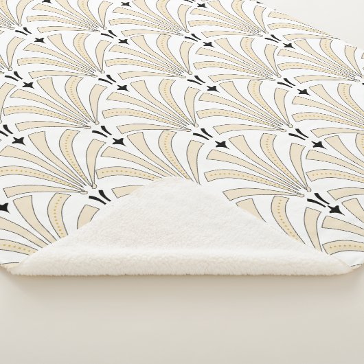 Couverture Sherpa Palmettos noirs d'art déco des années 1920 et (3/4)