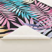 Couverture Sherpa Palmier coloré feuille motif (3/4)
