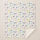 Couverture Sherpa Palmier en pastel par le motif de plage (Devant)