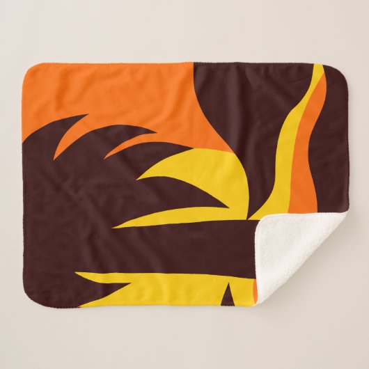 Couverture Sherpa Palmier En Réglant Soleil Sur Ciel Orange (Devant (Horizontal))