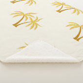 Couverture Sherpa Palmiers d'or : Textile Tropical. (3/4)