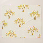 Couverture Sherpa Palmiers d'or : Textile Tropical. (Devant (Horizontal))
