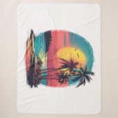 Couverture Sherpa Palmiers et plage (Devant)