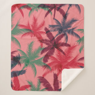 Couverture Sherpa Palmiers sans couture motif