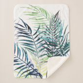 Couverture Sherpa Palmiers Twilight - Feuilles tropicaux (Devant)