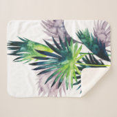 Couverture Sherpa Palmiers Twilight - Franges de palmiers (Devant (Horizontal))