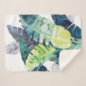 Couverture Sherpa Palmiers Twilight - Palmiers Feuilles (Devant (Horizontal))