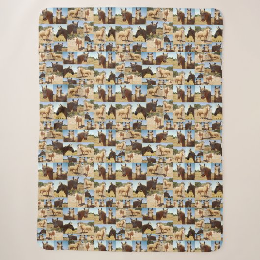 Couverture Sherpa Palomino Horses Collarge, (Devant)