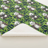 Couverture Sherpa Panda avec le motif en bambou d'aquarelle (3/4)