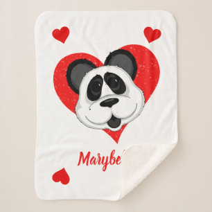 Couverture Sherpa Panda Bear Cute Cartoon Animal Personnalisé