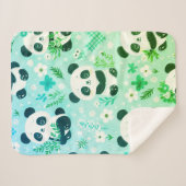 Couverture Sherpa Panda Bear Motif Vert Imprimer (Devant (Horizontal))