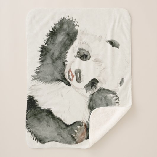 Couverture Sherpa Panda bébé | Cute & Furry (Devant)