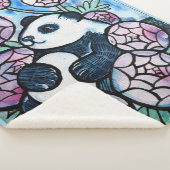 Couverture Sherpa Panda Ours Violet Fleurs Amateurs de la nature (3/4)
