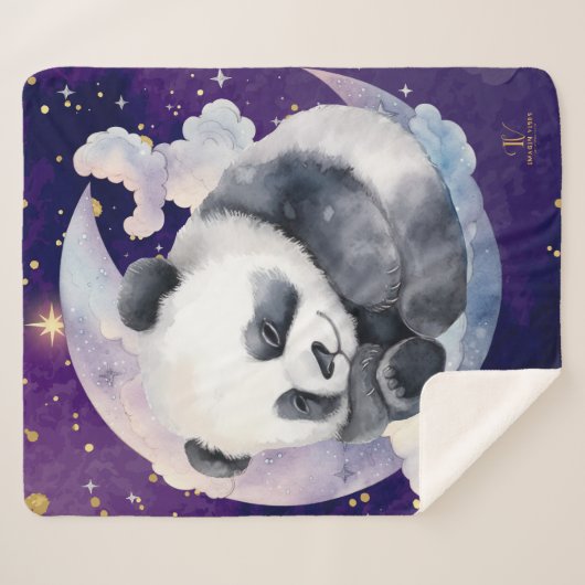 Couverture Sherpa Panda rêvé sur la lune (Devant (Horizontal))
