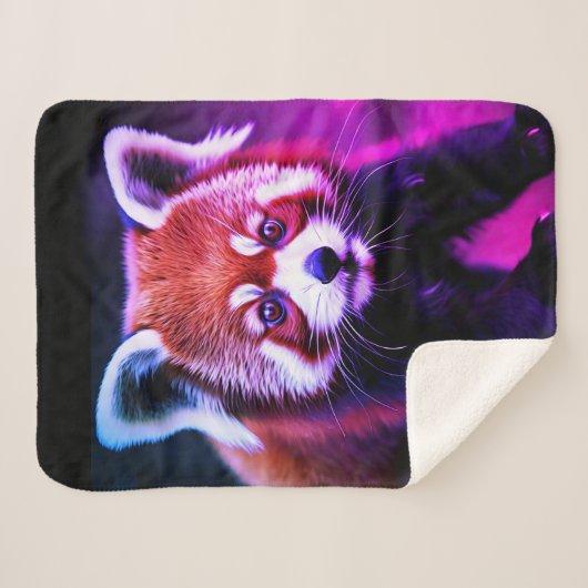 Couverture Sherpa Panda rouge (Devant (Horizontal))