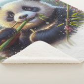 Couverture Sherpa Panda roux adorable mangeant du bambou (3/4)