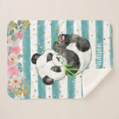 Couverture Sherpa Panda Sherpa Blanket personnalisée pour bébé adora (Devant (Horizontal))