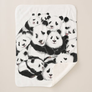Couverture Sherpa Pandas Family Sherpa Blanket