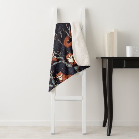 Couverture Sherpa Pandas rouges dans les arbres (En situation)