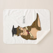 Couverture Sherpa Pangolin mignon diplômé dessin animé (Devant (Horizontal))