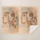 Couverture Sherpa Panier à couture vintage Cottagecore Pastel (Devant (Horizontal))