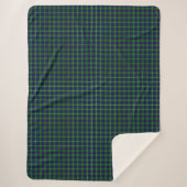 Couverture Sherpa Panier bleu vert tartan MacIntyre (Devant)