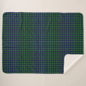 Couverture Sherpa Panier bleu vert tartan MacIntyre (Devant (Horizontal))
