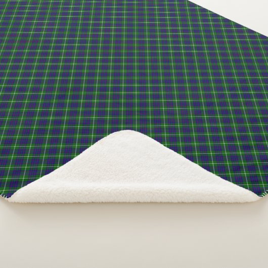 Couverture Sherpa Panier bleu vert tartan MacIntyre (3/4)