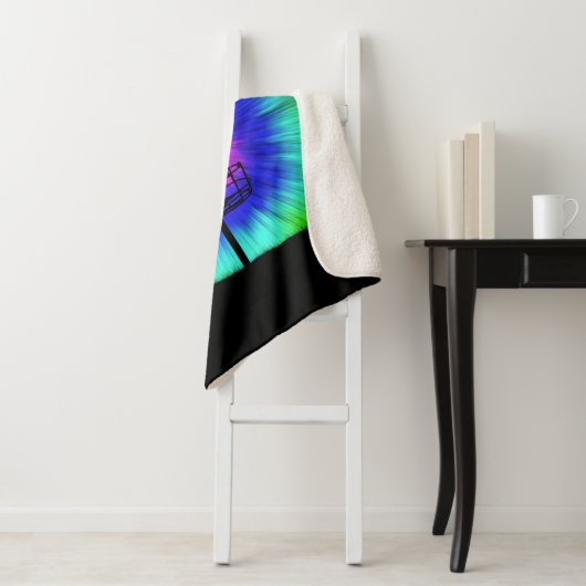 Couverture Sherpa Panier de golf Tie Dye Disk (En situation)