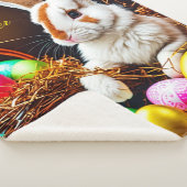 Couverture Sherpa Panier et oeufs de lapin de Pâques (3/4)