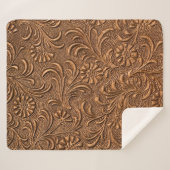 Couverture Sherpa panneau floral gaufré, cuivre (Devant (Horizontal))