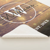 Couverture Sherpa Panneaux de bois rustique monogramme (3/4)