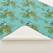 Couverture Sherpa Paon & Feuilles Tropicales (3/4)