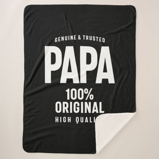 Couverture Sherpa Papa authentique et fiable | Cadeau Père (Devant)