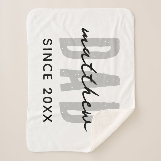 Couverture Sherpa Papa Depuis 20XX Moderne Simple Preppy (Devant)