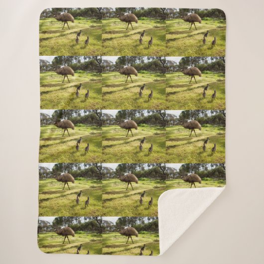Couverture Sherpa Papa Emu Avec Ses Épouses, (Devant)