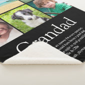 Couverture Sherpa Papa Grand-père Papi Définition 6 Photo Noir (3/4)