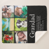 Couverture Sherpa Papa Grand-père Papi Définition 6 Photo Noir (Devant (Horizontal))