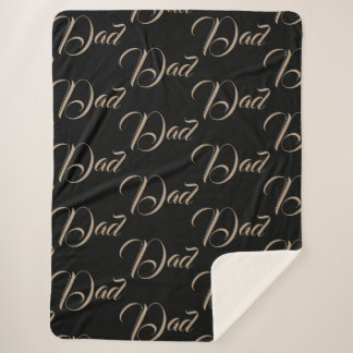 Couverture Sherpa Papa Père Monogramme Nom Lettre Destinée Destinée