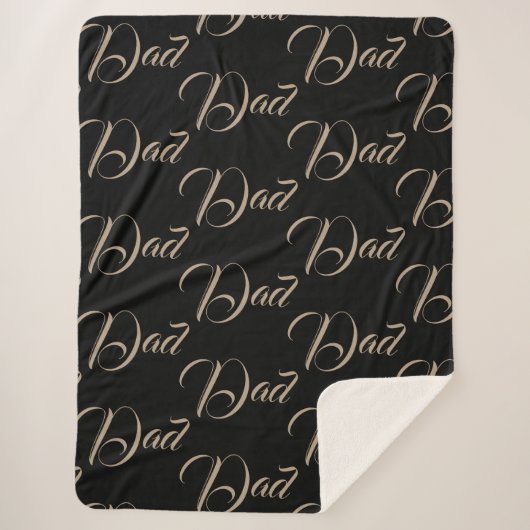 Couverture Sherpa Papa Père Monogramme Nom Lettre Destinée Destinée (Devant)